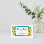 Rustieke Zonnebloem Blauwgroen Blauwe Rozen Bruilo Informatiekaartje (Staand voorkant)