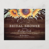 Rustieke Zonnebloem Bloei | Bruiloft Bridal Shower Briefkaart (Voorkant)