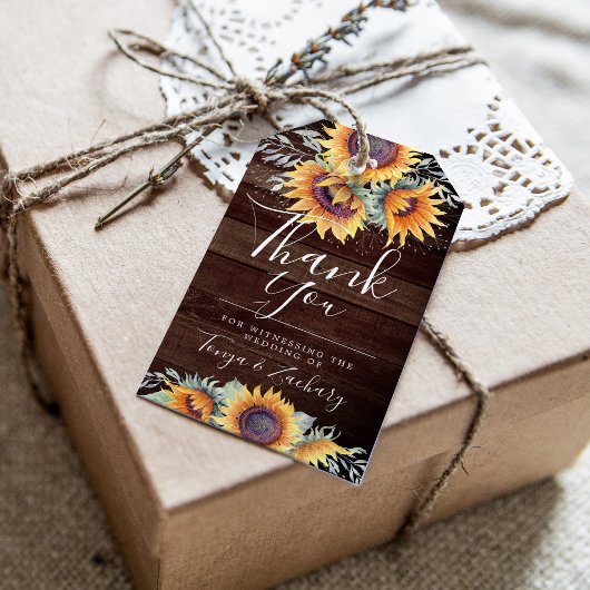 Rustieke Zonnebloem Bloei | Dank je wel Cadeaulabel