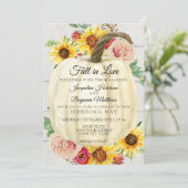 Rustieke Zonnebloem Bloem Witte Pompoen Shiplap Ho Kaart (Staand voorkant)