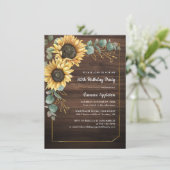 Rustieke Zonnebloem Bloemen 80ste Verjaardagsfeest Kaart (Staand voorkant)