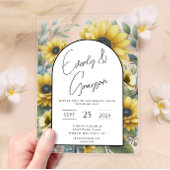 Rustieke Zonnebloem Bloemen Boeket Huwelijk Acryl Uitnodigingen