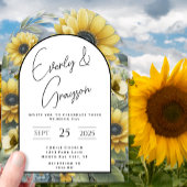 Rustieke Zonnebloem Bloemen Boeket Huwelijk Acryl Uitnodigingen