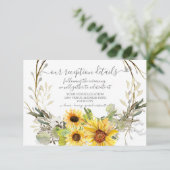 Rustieke Zonnebloem Bloemen BOHO Waterverf Recepti RSVP Kaartje (Staand voorkant)