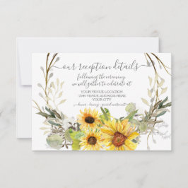 Rustieke Zonnebloem Bloemen BOHO Waterverf Recepti RSVP Kaartje