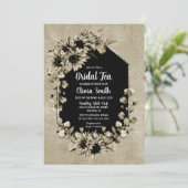 Rustieke Zonnebloem Bloemen Bruids Thee Kaart (Staand voorkant)