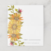 Rustieke Zonnebloem  Bloemen Bruiloft Plaatskaartje (Buitenkant ongevouwen)