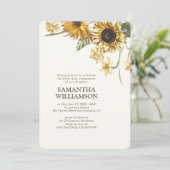 Rustieke Zonnebloem Bloemen Eerste Communie Uitnod Kaart (Staand voorkant)