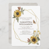 Rustieke Zonnebloem Bloemen Eerste Communie Uitnod Kaart (Voorkant / Achterkant)