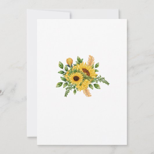Rustieke Zonnebloem Bloemen Geometrische Bruiloft Kaart (Achterkant)