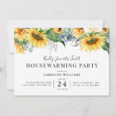 Rustieke Zonnebloem Bloemen Housewarming Party Kaart (Voorkant)
