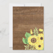 Rustieke Zonnebloem Bloemen Hout Zomer Eerste Verj Kaart (Achterkant)