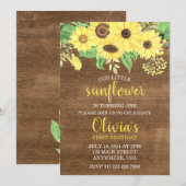 Rustieke Zonnebloem Bloemen Hout Zomer Eerste Verj Kaart (Voorkant / Achterkant)