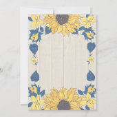 Rustieke Zonnebloem Bloemen Huwelijk Vrijgezellenf Kaart (Achterkant)