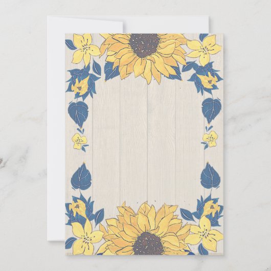 Rustieke Zonnebloem Bloemen Huwelijk Vrijgezellenf Kaart (Achterkant)