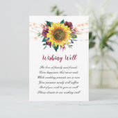 Rustieke Zonnebloem Bloemen Lichten Wensend Goed Informatiekaartje (Staand voorkant)