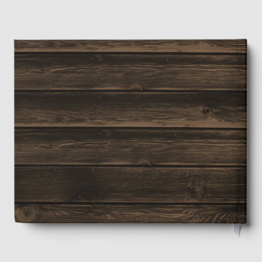 Rustieke Zonnebloem Bloemen String Lights Bruiloft Gastenboek (Achterkant)