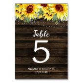 Rustieke Zonnebloem Bloemen String Lights Bruiloft Kaart (Achterkant)