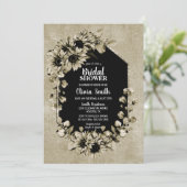 Rustieke Zonnebloem Bloemen Vrijgezellenfeest Kaart (Staand voorkant)