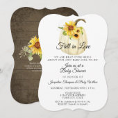 Rustieke Zonnebloem Bloemen Wit Pompoen Baby showe Kaart (Voorkant / Achterkant)