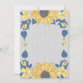 Rustieke Zonnebloem bloemenbruiloft Vrijgezellenfe Kaart (Achterkant)