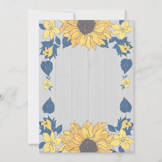 Rustieke Zonnebloem bloemenbruiloft Vrijgezellenfe Kaart (Achterkant)