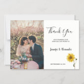 Rustieke zonnebloem bloemenfoto Dank u Magnetische Uitnodiging (Voorkant)