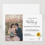 Rustieke zonnebloem bloemenfoto land bruiloft kaart (Voorkant / Achterkant)