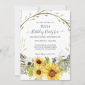 Rustieke zonnebloem bloemenschildering aquarel 30e kaart (Voorkant)