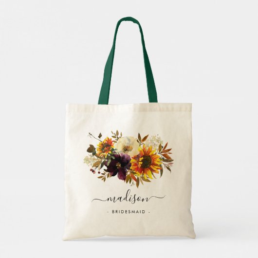 Rustieke Zonnebloem Bloemenschildering Waterverf N Tote Bag (Achterkant)