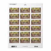 Rustieke zonnebloem bloemstuk retouradres sticker (Full Sheet)