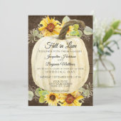 Rustieke Zonnebloem Bloemstuk Witte Pompoen Rustie Kaart (Staand voorkant)