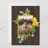 Rustieke Zonnebloem Boeket bruiloft Kaart (Achterkant)