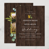 Rustieke Zonnebloem Boeket bruiloft Kaart (Voorkant / Achterkant)