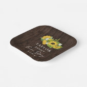 Rustieke Zonnebloem Boeket Familie Leuke Dag Papieren Bordje (Gebogen)