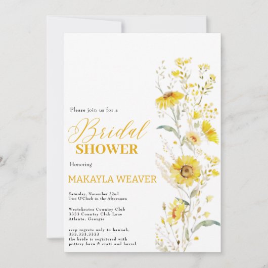 Rustieke Zonnebloem Boho Floral Country Vrijgezell Kaart (Voorkant)