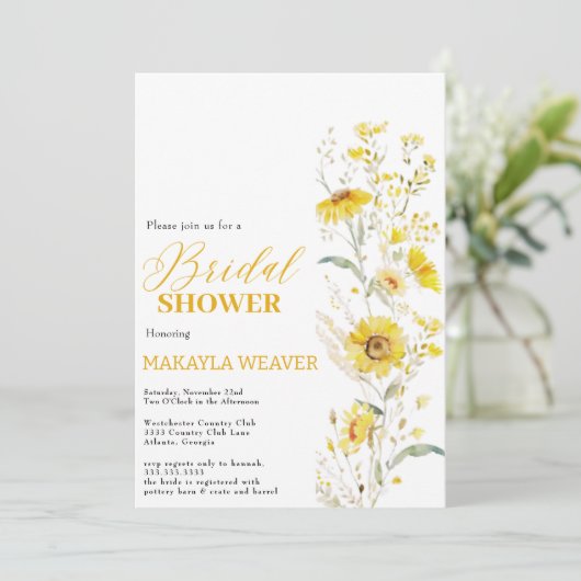 Rustieke Zonnebloem Boho Floral Country Vrijgezell Kaart (Staand voorkant)