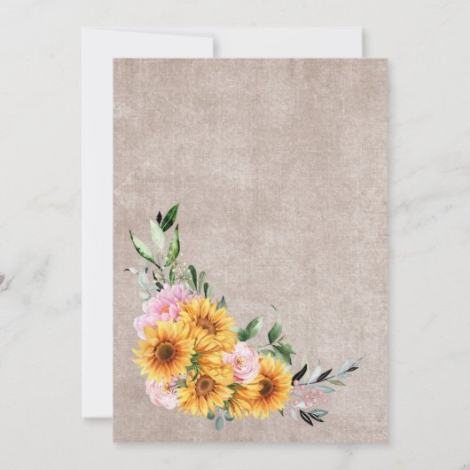 Rustieke Zonnebloem Boog Wedding Save The Date (Achterkant)