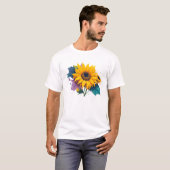 Rustieke zonnebloem, botanisch t-shirt (Voorkant volledig)