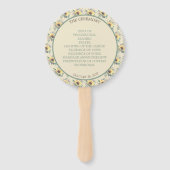 Rustieke Zonnebloem Botanische Trouwdetails Handwaaier (Achterkant)