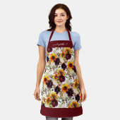 Rustieke Zonnebloem Bourgogne Herfst Bloemen Water Schort (Gedragen)