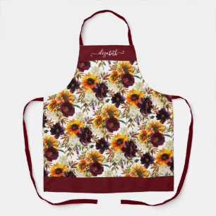 Rustieke Zonnebloem Bourgogne Herfst Bloemen Water Schort