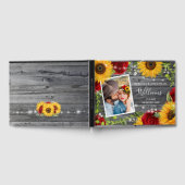 Rustieke Zonnebloem Bourgogne Rode Rose Wood Bruil Gastenboek (Volledig)