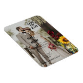 Rustieke Zonnebloem, Bourgogne roos, Hout, Licht,  Magneet (Rechterzijde)