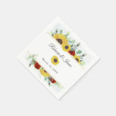 Rustieke Zonnebloem Bourgondië Rode Bloemen Bruilo Servet (Hoek)