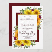 Rustieke Zonnebloem Bourgondische Rozen Landelijk  Kaart (Voorkant / Achterkant)