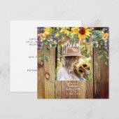 Rustieke Zonnebloem Bruid Foto Vrijgezellenfeest S Kaart (Voorkant / Achterkant)