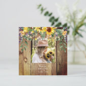 Rustieke Zonnebloem Bruid Foto Vrijgezellenfeest S Kaart (Staand voorkant)