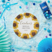 Rustieke Zonnebloem Bruidsdiner Boho Waterverf Papieren Bordje (Feest)