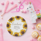 Rustieke Zonnebloem Bruidsdiner Boho Waterverf Papieren Bordje (Feest)